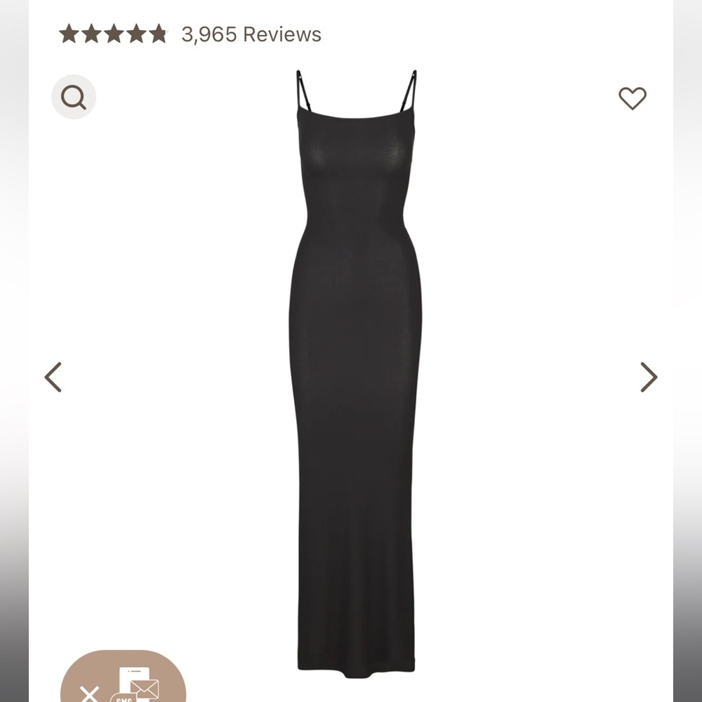 Skims Soft Lounge Long Dress Black XS NWT